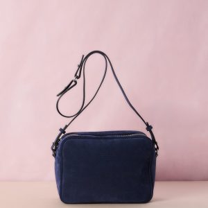 LOGO MEDIUM CROSSBODY IN NOTTE SUEDE
